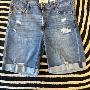 Generation Love Blue Distressed Denim Shorts